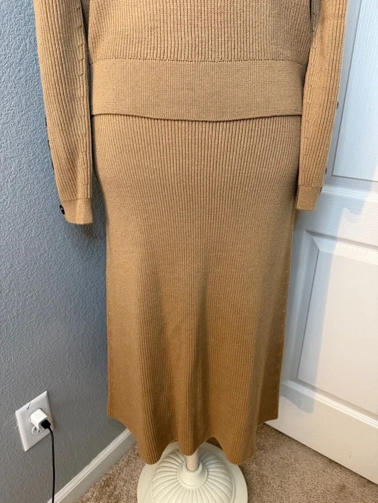 Sezane Sami Jumper and Naelle Skirt Set Camel Size Large - Picture 4 of 13